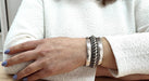Bracelet Solid silver cuff bracelet 58 Facettes RA-628