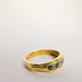 Ring Yellow gold ring with diamonds and sapphires 58 Facettes 5584