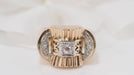 Ring Tank ring in yellow gold and diamonds 58 Facettes 27144