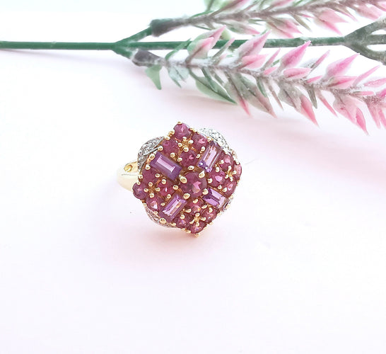 Bague Bague Améthystes Rubis Diamants 58 Facettes AA 1617