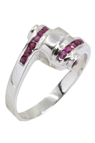 Bague 56 BAGUE TONNEAU RUBIS 58 Facettes 052711
