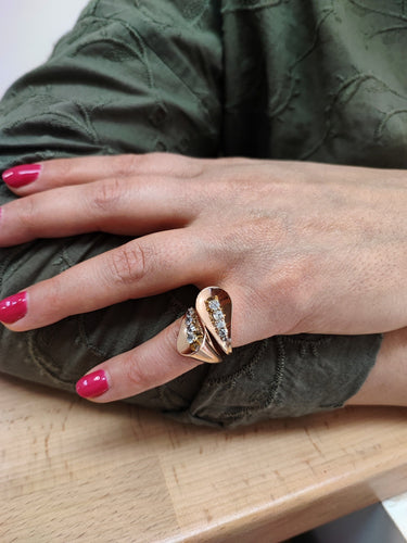 Bague 50 Bague vintage Toi et Moi or rose 58 Facettes Bag.duo50-764