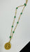 Necklace Yellow gold necklace with Aventurine Ball and Keshi Cultured Pearl 58 Facettes 20400000812