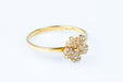 Ring 59 Flower ring in yellow gold 58 Facettes 111-180593-48