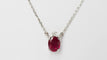 Collier Collier Pendentif or blanc, Rubis ovale et diamant 58 Facettes F4915