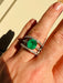 Ring 55 Ring in White Gold, Emerald & Diamonds 58 Facettes 728BB