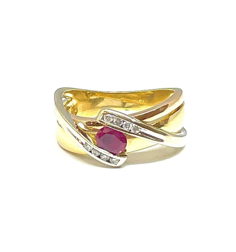 Bague Bague Guy Laroche rubis et diamants 58 Facettes