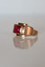Ring 52 / synthetic ruby ​​Tank ring Verneuil ruby ​​signet ring 58 Facettes 534