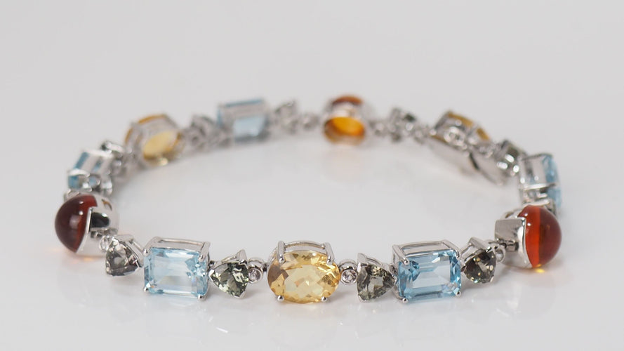 Bracelet Bracelet en or blanc et pierres fines 58 Facettes 31746