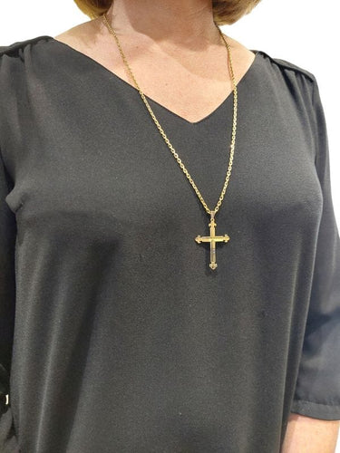 Pendentif Croix ancienne fleur de lys 58 Facettes 065231