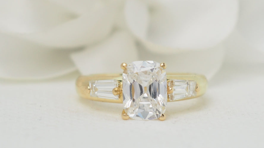 Bague 55 Bague diamant coussin 2cts 58 Facettes 32374