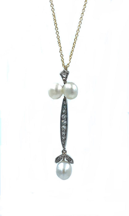 Pendentif Pendentif 19ème, or, perles fines et diamants 58 Facettes