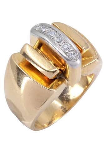 Bague Bague tank, diamants 58 Facettes 063991