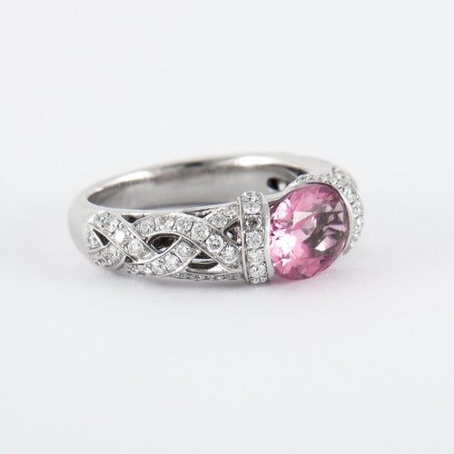 Bague 53 Bague Entrelacée Tourmaline Diamants 58 Facettes 2.136