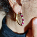 Hoop earrings in yellow gold with rubies and diamonds 58 Facettes G3420
