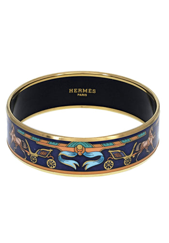Bracelet Bracelet HERMES Email Vintage en Email, Plaqué or 58 Facettes 62415-58444