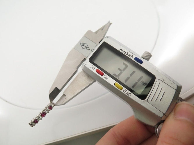 Bague 54 bague alliance 10 diamants et rubis empilable t54 or blanc 18k 58 Facettes 256926