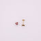 Boucles d'oreilles Boucle d’oreille clous en or jaune et trilogie rubis 58 Facettes