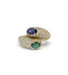 Ring 51 / 750‰ Gold Toi & Moi sapphire emerald and diamond ring 58 Facettes R200047