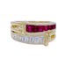 Bague 56 Bague or jaune, diamants et rubis. 58 Facettes 31858