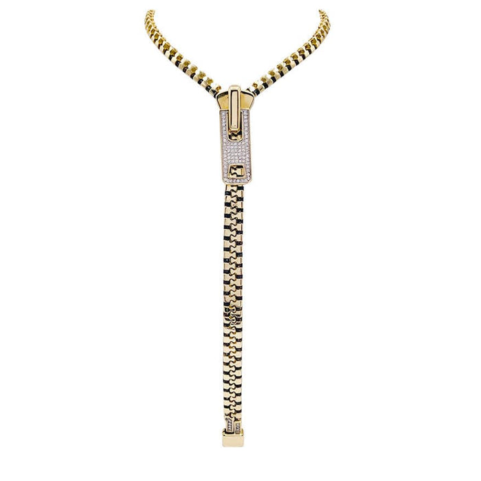 Collier Collier ZIP en or jaune et diamants. 58 Facettes 32259