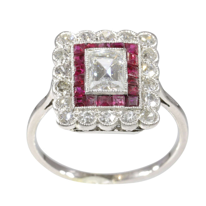 Bague 54 Bague de fiançailles Art Déco diamant rubis 58 Facettes 23249-0100