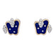 Boucles d'oreilles Boucles d'oreilles vintage, or jaune, lapis lazuli, diamants. 58 Facettes 32311