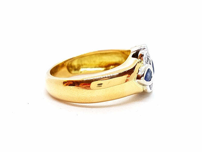 Bague 56 Bague Or jaune Saphir 58 Facettes 00696CN