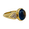Bague 53 Bague saphir cabochon 6 cts, diamants coeurs. 58 Facettes 31736