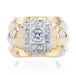 Ring 54 Tank diamond signet ring 58 Facettes 22-023