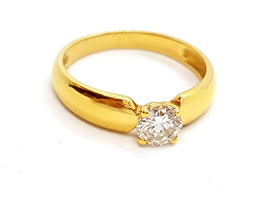 Bague 55 Bague Solitaire Or jaune Diamant 58 Facettes 06362CD