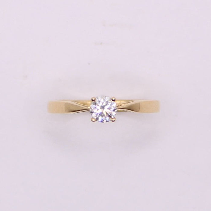 Bague Solitaire en Or jaune, diamant 58 Facettes