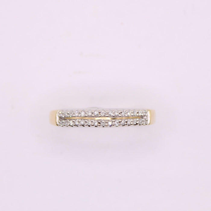 Bague 56 Bague double rangs de diamants 58 Facettes 6582