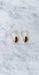 Sleeper earrings with garnet drops in rose gold 58 Facettes