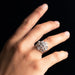 Bague 48 Bague rétro diamants fils d'or blanc Jean Eté 58 Facettes 20-319-48