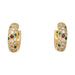 Boucles d'oreilles Créoles or jaune, diamants, pierres de couleur. 58 Facettes 31769