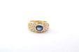 Ring 53 Diamond and sapphire bangle ring in 18k yellow gold 58 Facettes 25215