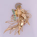 Brooch Vintage bird of paradise diamonds emeralds ruby ​​brooch 58 Facettes 20-526