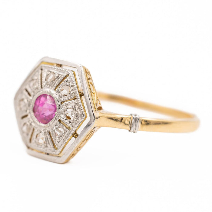 Bague 58 Bague Or jaune Saphir rose 58 Facettes 2419119CN