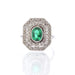 Ring 53 Ring White gold Emerald Diamonds 58 Facettes 25338
