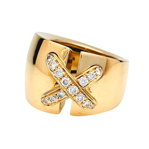 Bague 52 Bague Chaumet, "Liens" grand modèle, or jaune, diamants. 58 Facettes 31528