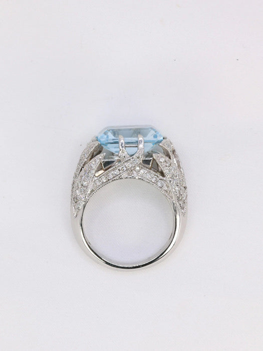 Bague Bague cocktail Diamants Aigue-marine 58 Facettes 779