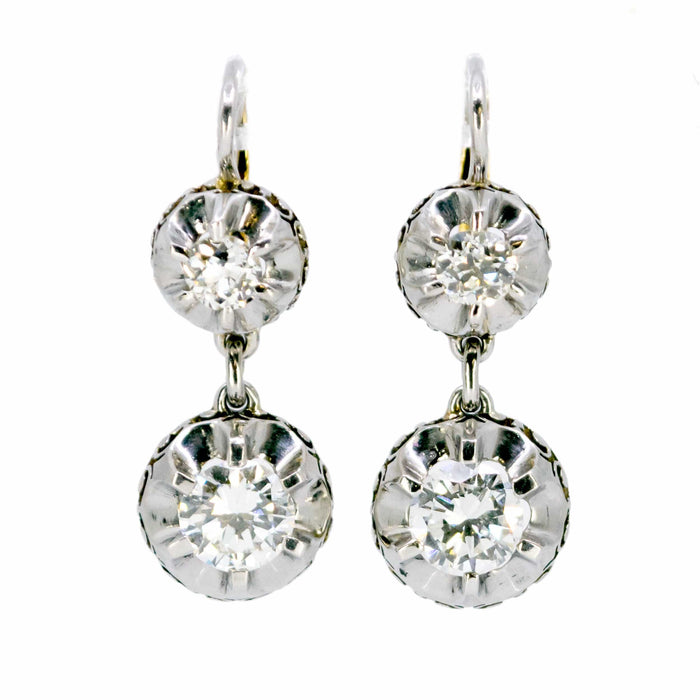 Boucles d'oreilles Boucles d'oreilles diamant, platine, 18 carats 58 Facettes D2D9C0338BA4497E9358059C2364AEA6