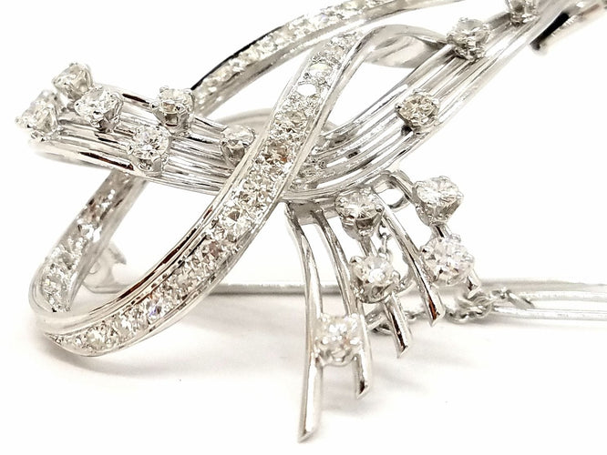 Broche Broche Vintage Or blanc Diamant 58 Facettes 807602CN