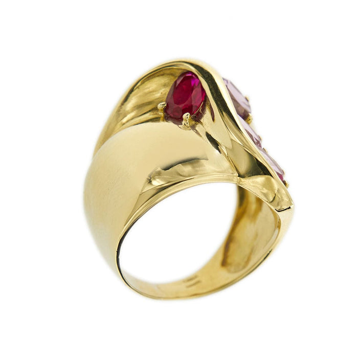 Bague 52 Bague large saphirs roses et rubis 58 Facettes 33533