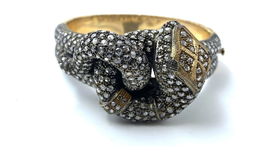 Bracelet Magnifique bracelet serpent de la fin de l’époque victorienne 58 Facettes