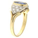 Ring 60.5 Yellow and white gold ring with 2,29 ct brilliant-cut diamonds and sapphire 58 Facettes G3482
