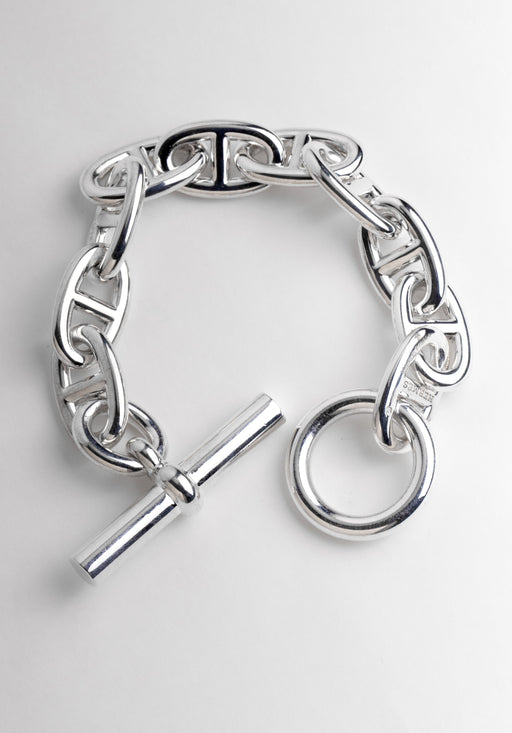 HERMES Chaîne d'Ancre Bracelet TGM 925/1000 Silver 58 Facettes 64727-61200