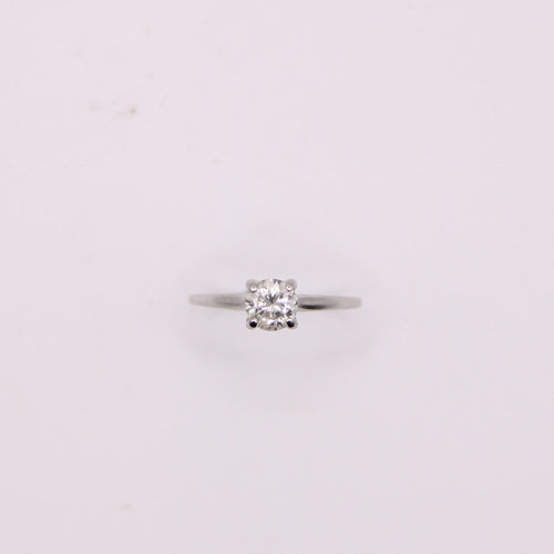 Bague Solitaire 4 griffes or blanc, diamant 58 Facettes