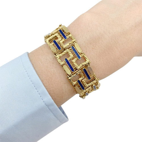 Bracelet Bracelet vintage, or jaune, émail. 58 Facettes 31987